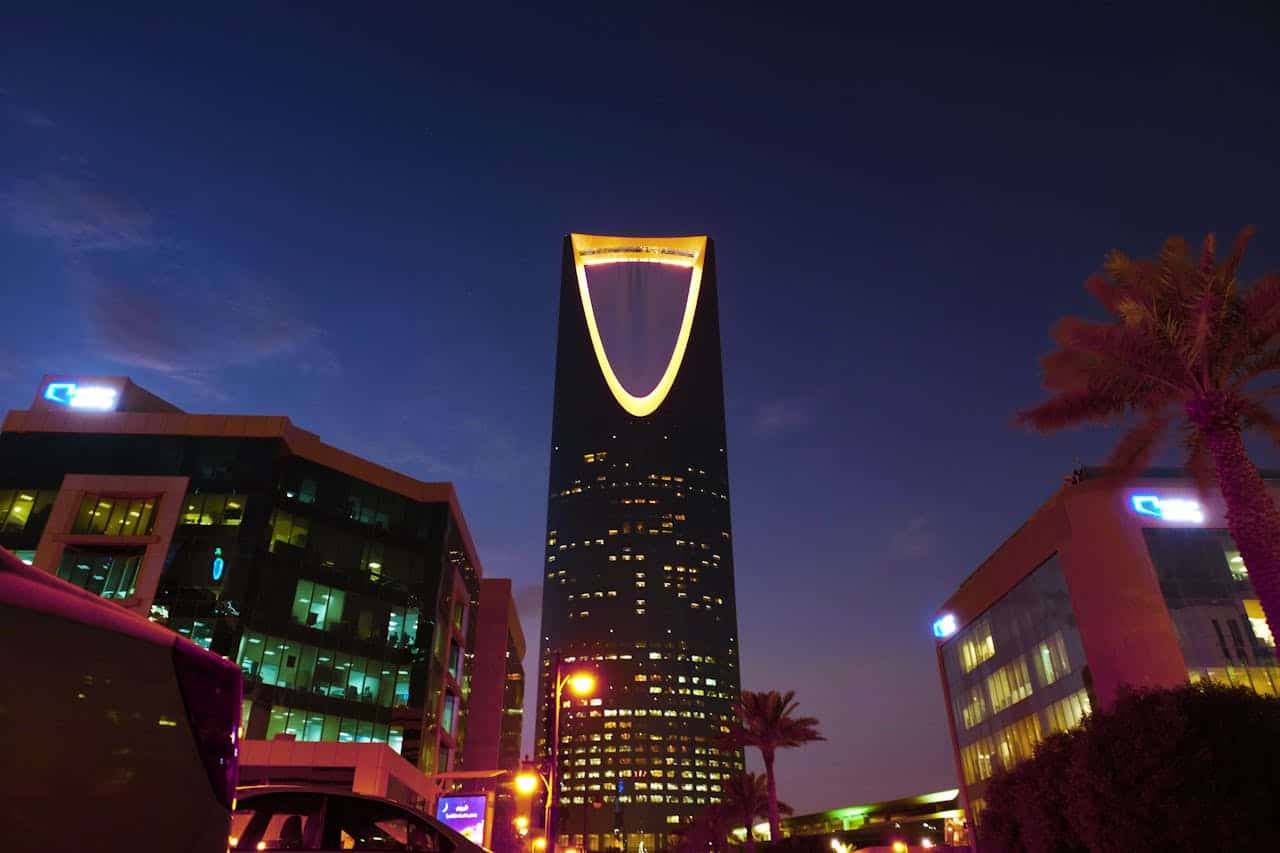 Photo by Abdulmeilk Aldawsari: https://www.pexels.com/photo/view-of-illuminated-kingdom-centre-riyadh-saudi-arabia-35761/