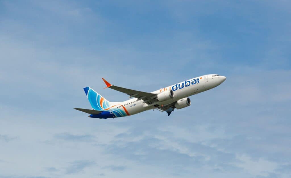 Photo by . Shaahy: https://www.pexels.com/photo/flydubai-aircraft-taking-off-in-clear-skies-39787307/